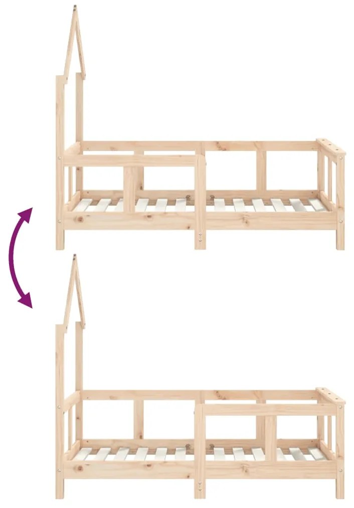 Estrutura de cama infantil 70x140 cm pinho maciço