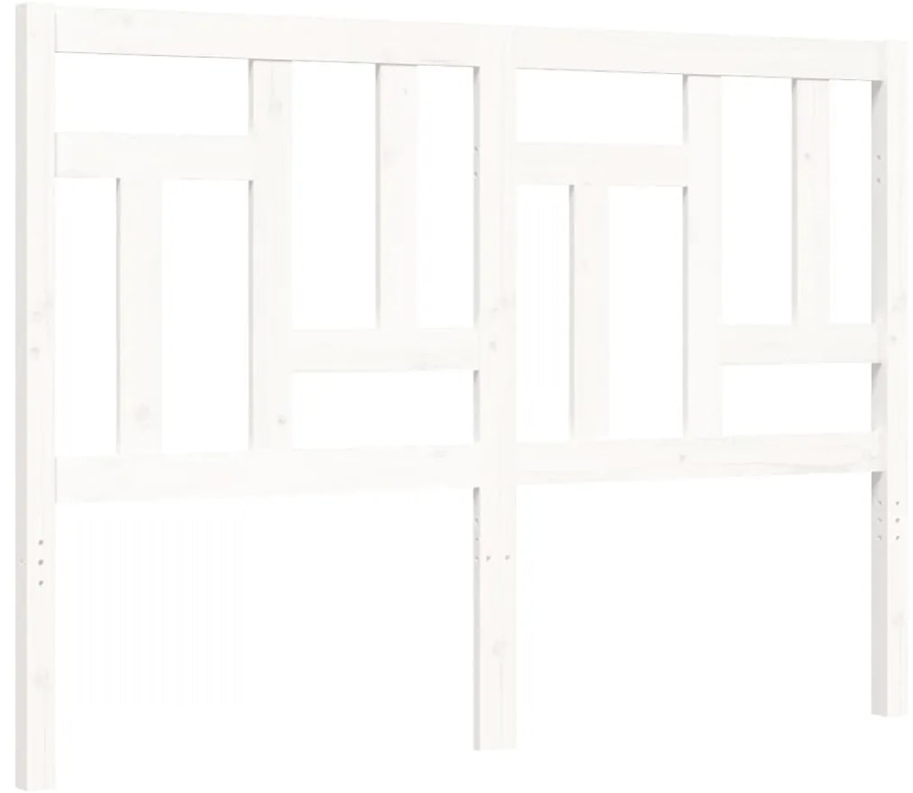 Estrutura de cama com cabeceira 140x190cm madeira maciça branco