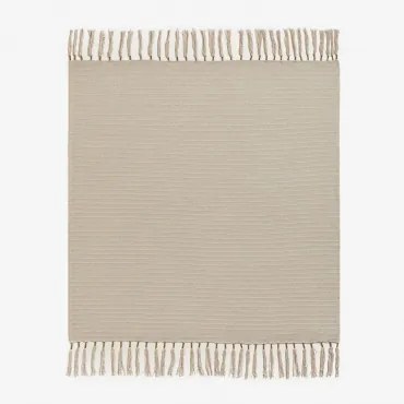 Manta Plaid Em Algodão Narisa Crema Linho - Sklum