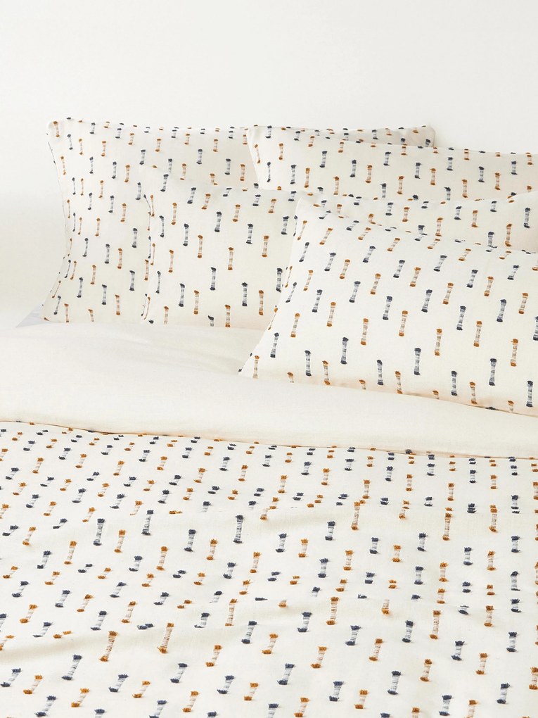 Capa de edredão em algodão com franjas tufadas Lenja