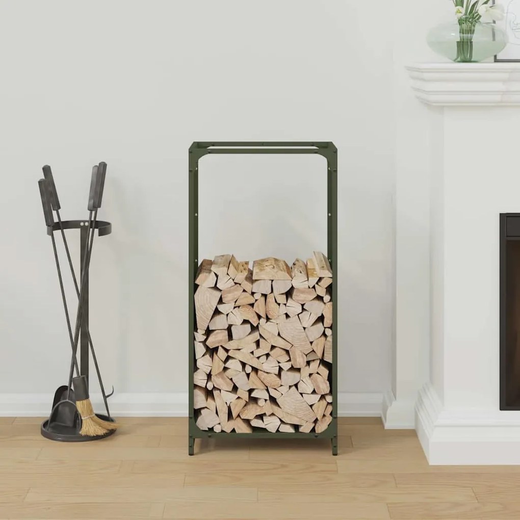Suporte para lenha aço laminado a frio verde azeitona