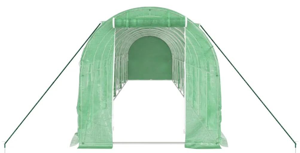 Estufa com estrutura de aço 20 m² 10x2x2 m verde