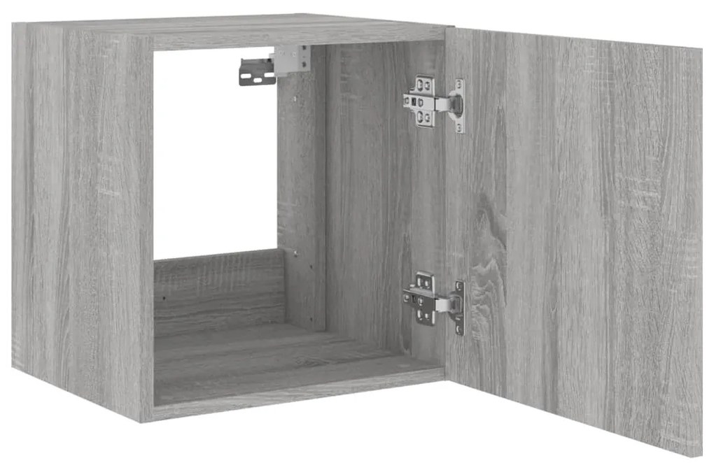 Móvel de parede p/ TV c/ luzes LED 40,5x35x40cm cinzento sonoma