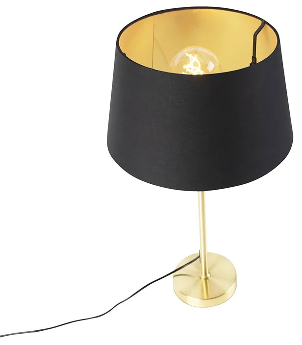 Candeeiro de mesa dourado/latão com cúpula preta com dourado 32 cm - Parte Clássico / Antigo