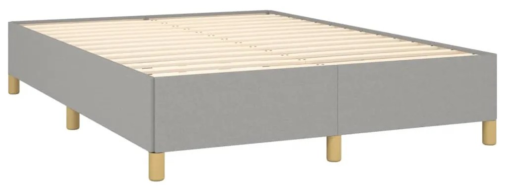 Estrutura de cama de casal 135x190 cm tecido cinzento-claro