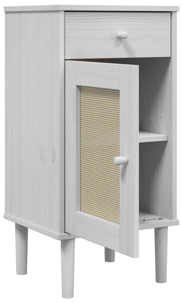 Mesa de cabeceira SENJA 40x35x80 cm pinho maciço branco