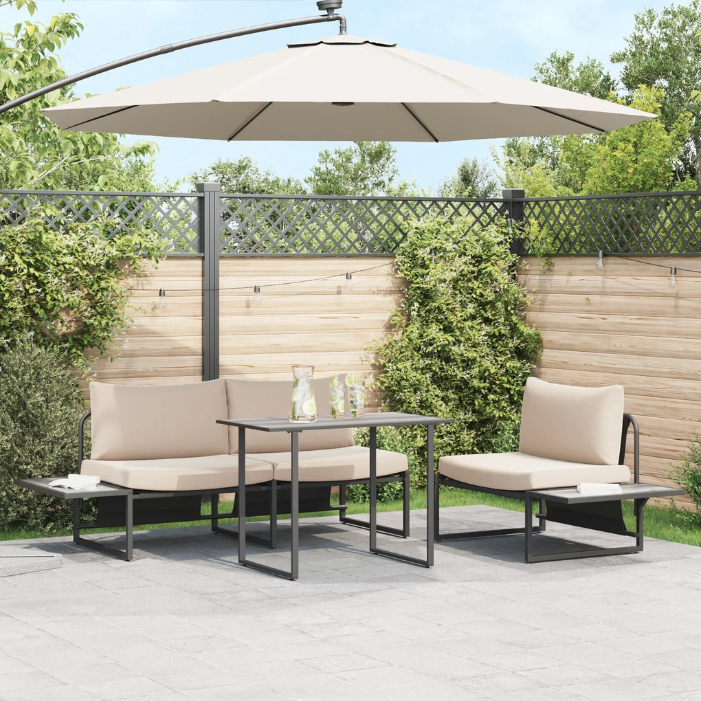 vidaXL Mesa de Jardim Cinza 100x55x70 cm DPC e Aço