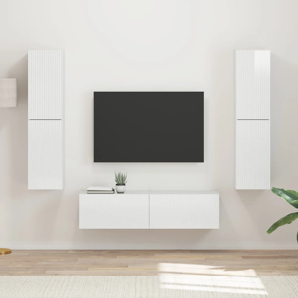vidaXL Conjunto de móvel de TV 6 pcs Branco Brilhante