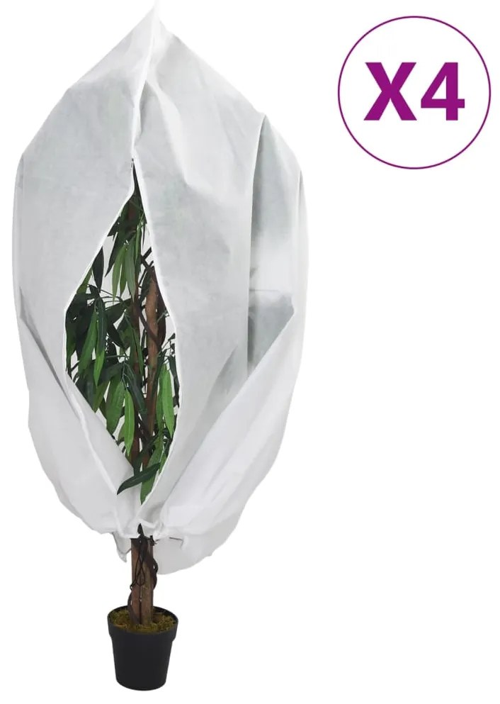 vidaXL Coberturas para plantas com fecho 4 pcs 70 g/m² 2,36x2 m