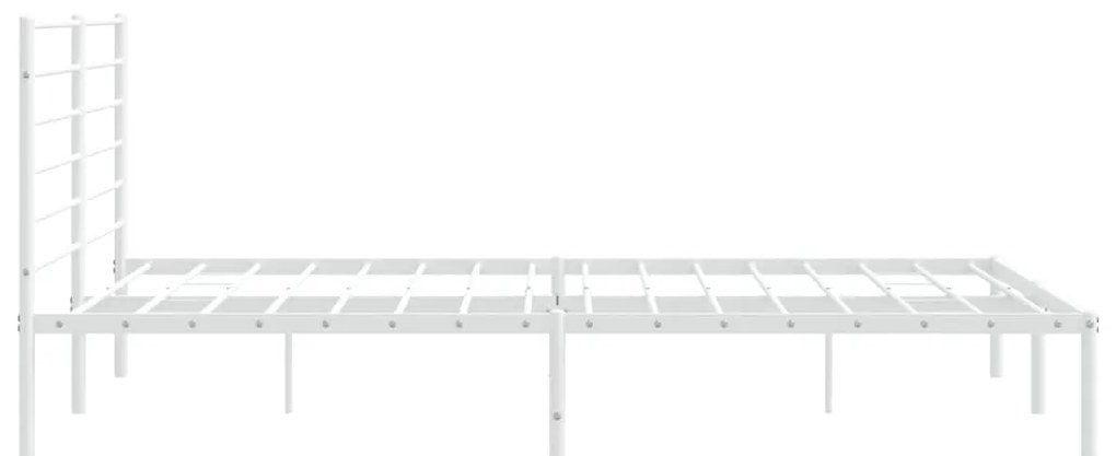 Estrutura de cama com cabeceira 193x203 cm metal branco