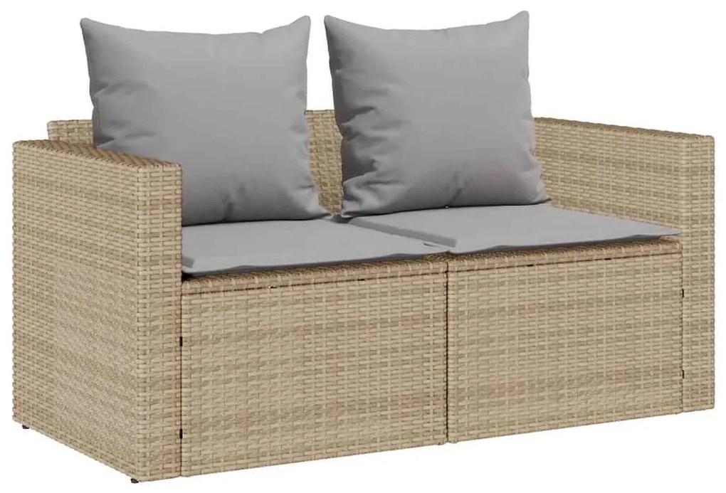 5 pcs conjunto sofás de jardim c/ almofadões empilhável vime PE