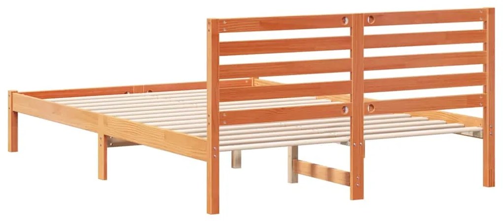 Estrutura da Cama com cabeceira Castanho-mel 140 x 210 cm