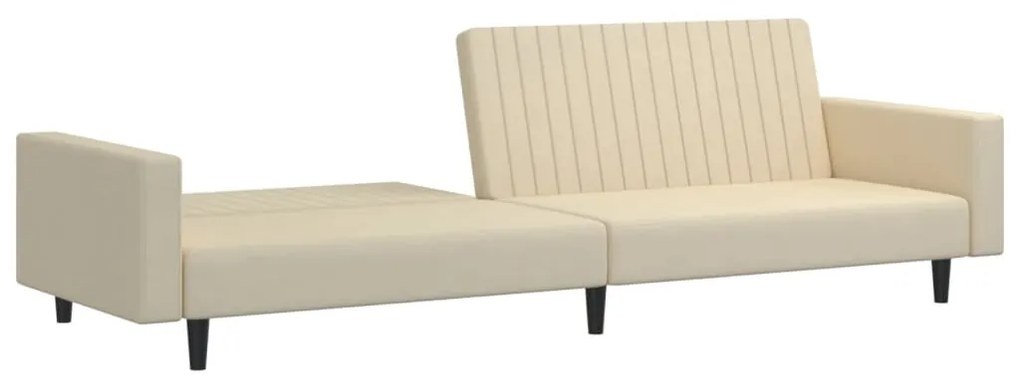 Sofá-cama de 2 lugares veludo cor creme