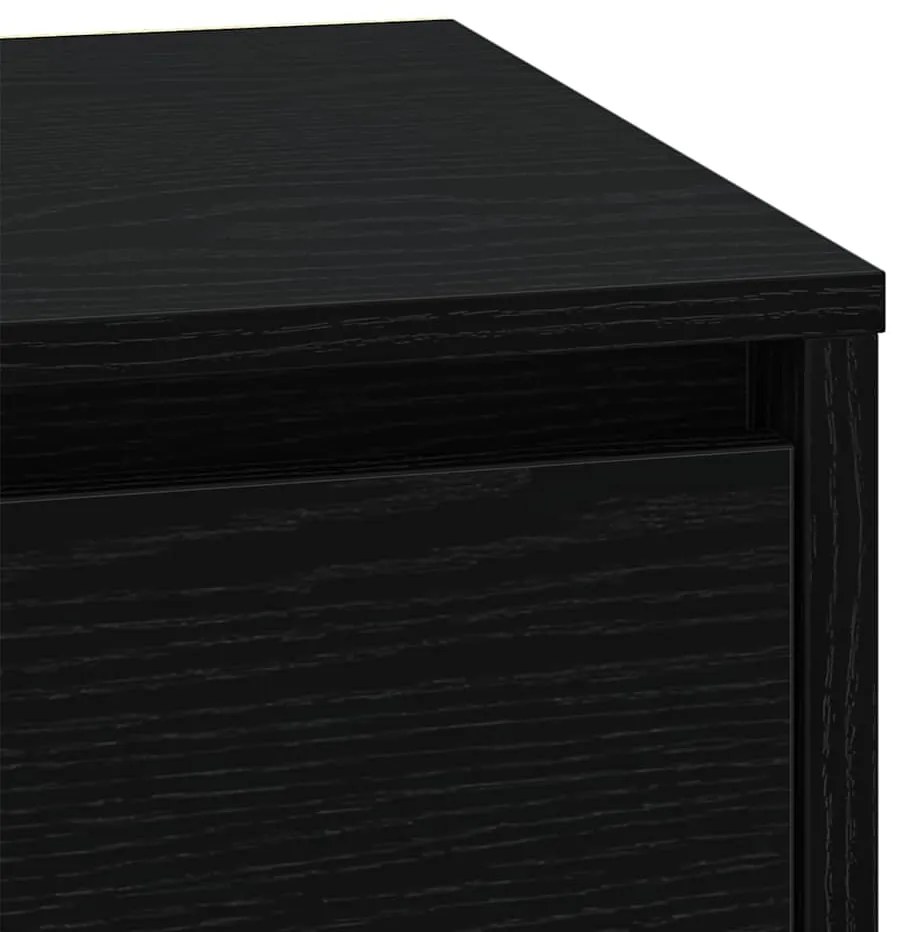 Mesa de Cabeceira com Luzes LED Preta 39x34,5x50 cm
