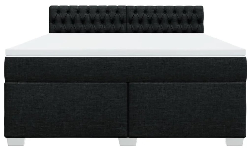 Cama com molas/colchão 180x200 cm tecido preto