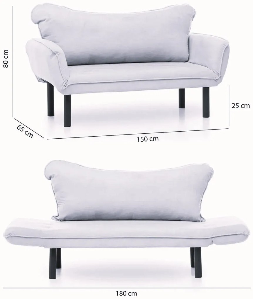Sofá-Cama 2 Lugares Chatto – Multicolor – 150x75x70 cm
