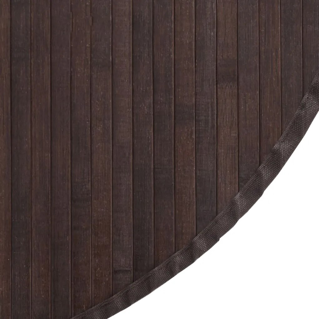 Tapete redondo 80 cm bambu castanho-escuro