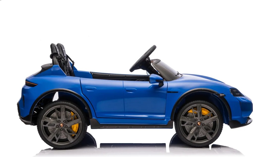 Carro elétrico para Crianças 24V Porsche Taycan Turbo S, 2 Lugares, Rodas Espuma EVA, assento couro ecológico Azul