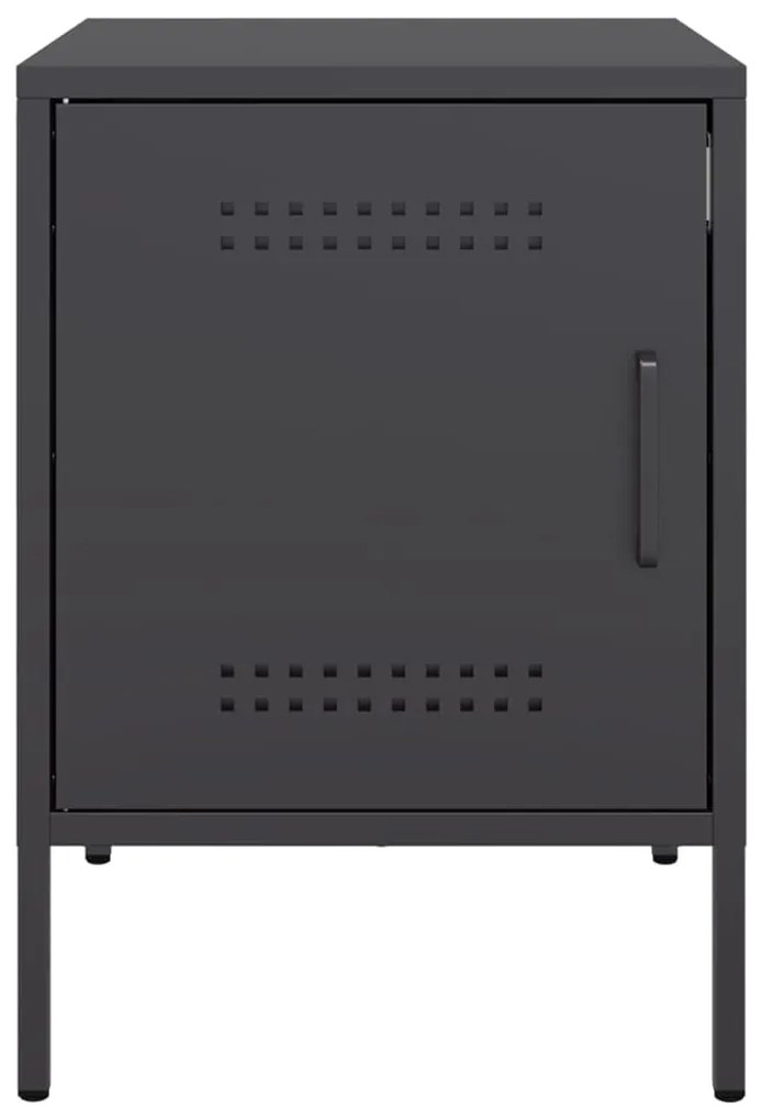 Mesas de cabeceira 2 pcs 36x39x50,5cm aço preto