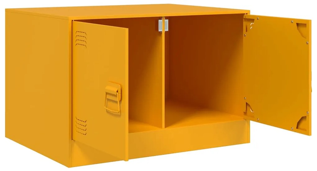 Mesa de centro 67x50x44 cm aço amarelo mostarda