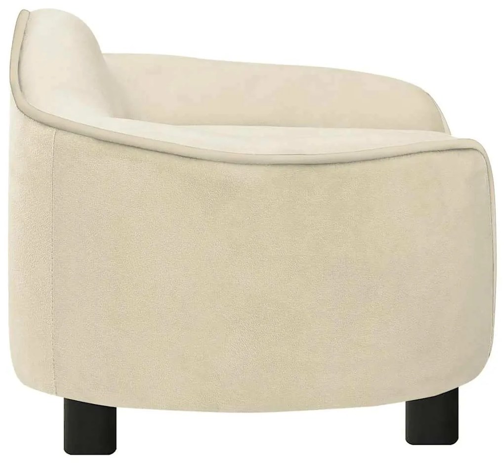 Sofá para cães 67x47x36 cm pelúcia cor creme