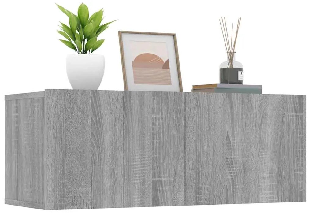 Móveis TV 2pcs 80x30x30 cm derivados madeira cinzento sonoma