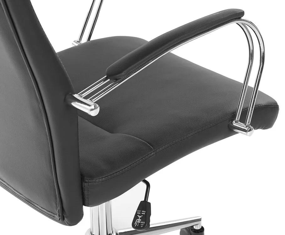 Cadeira de escritório em pele sintética preta OSCAR Beliani