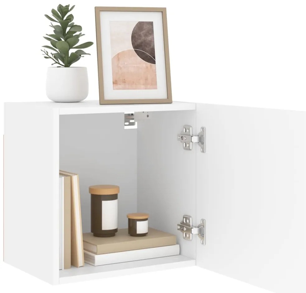 Móveis parede p/ TV 2pcs 40,5x30x40 cm derivados madeira branco