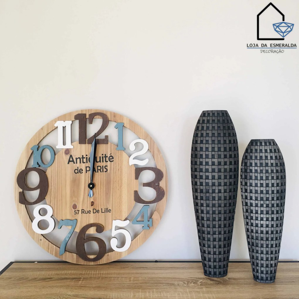 Jarras Decorativas Quadrados Preto&Cinza - 48 centímetros