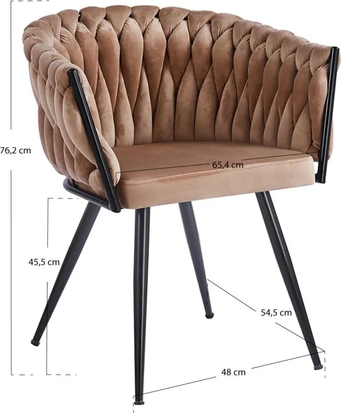 Cadeira Widny Black Veludo - Champanhe