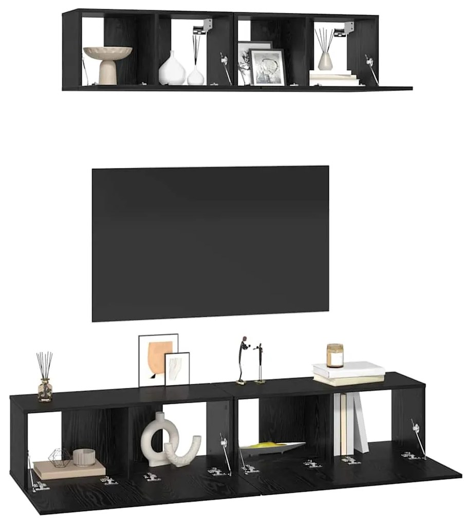 Gabinete de TV de Parede Outros com armazenamento com porta 4 pcs Carv