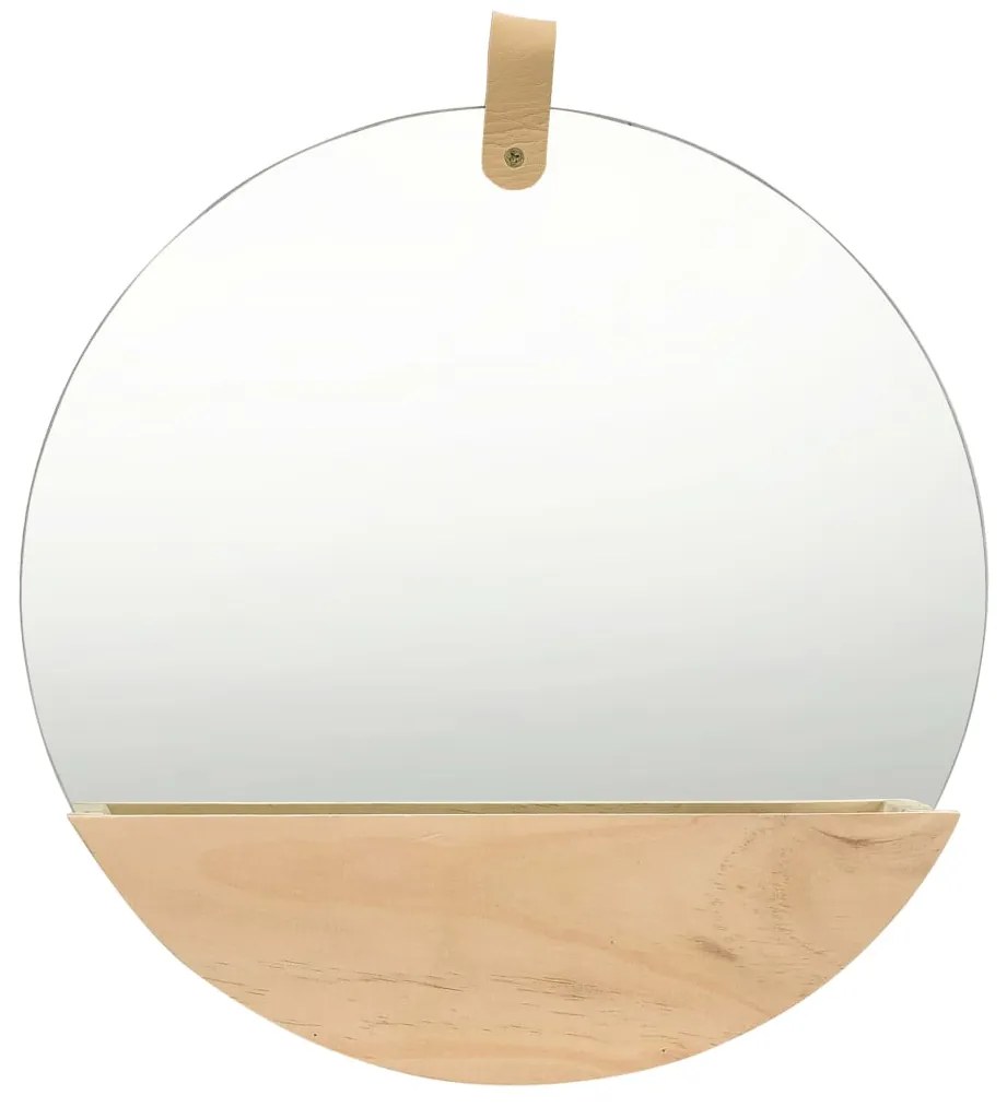 vidaXL Espelho de parede em pinho maciço 35 cm