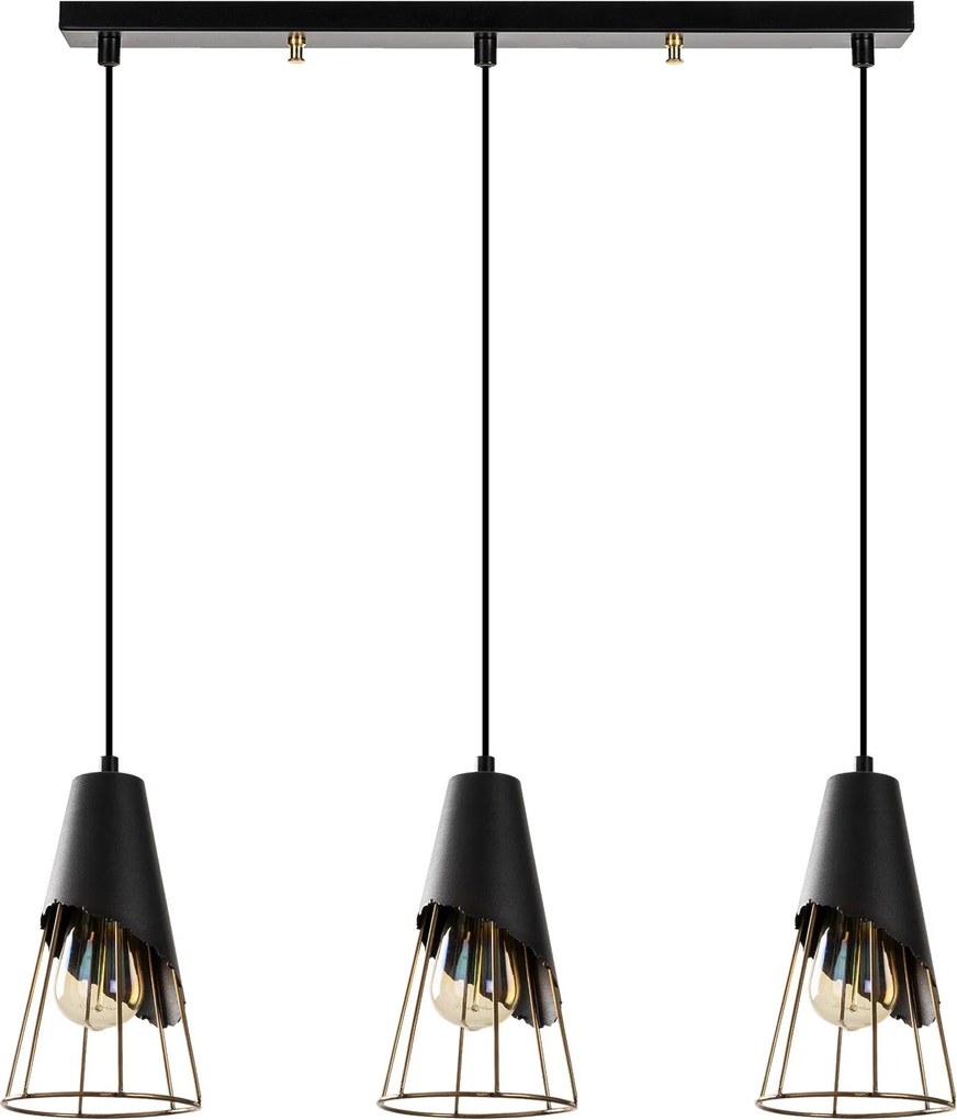 Candeeiro de Teto Sivani Tel – Preto – 67 x 17 cm
