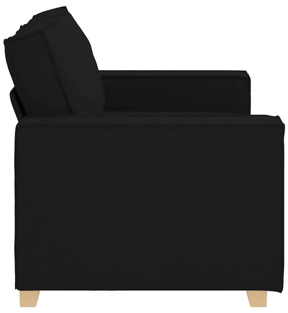 Sofá de 2 lugares preto 120 cm tecido