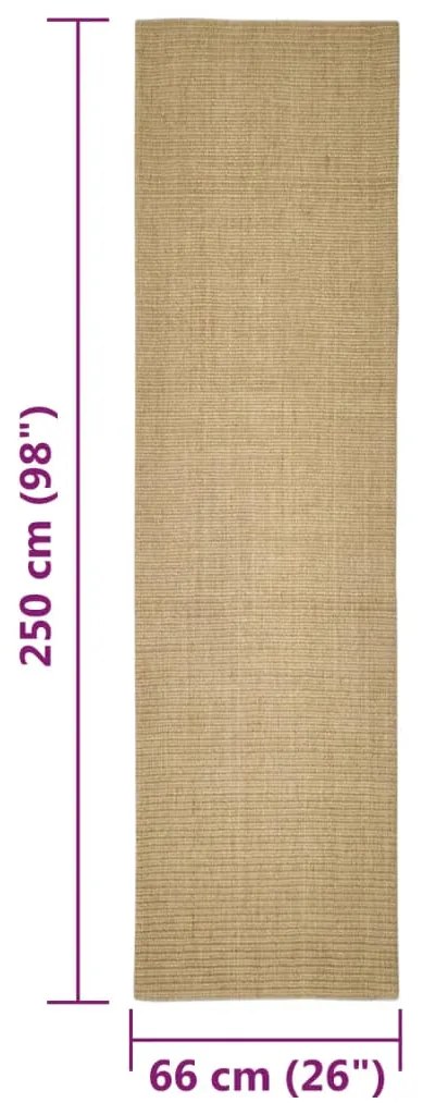 Tapete de sisal para poste arranhador 66x250 cm