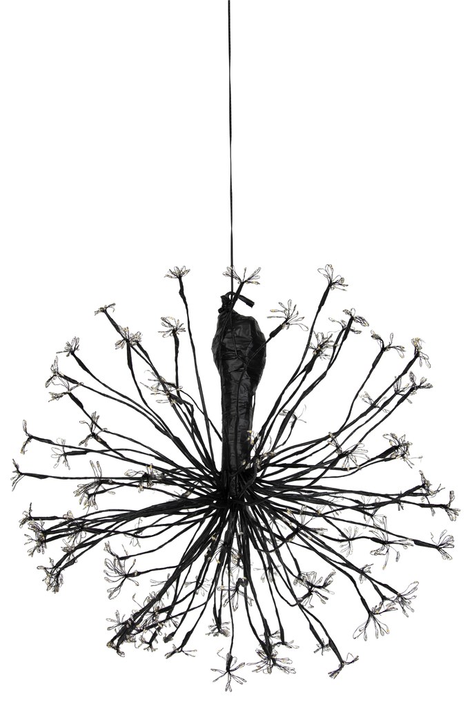 Luminária de Natal suspensa esfera preta 60cm Incl. LED com temporizador IP44 - Nobu