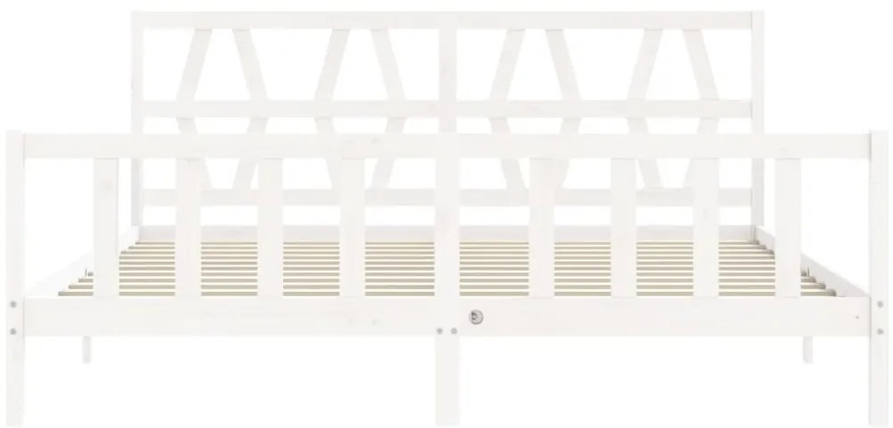 Cama sem colchão 200x200 cm madeira de pinho maciça branco