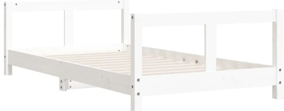 Estrutura de cama infantil 80x160 cm pinho maciço branco