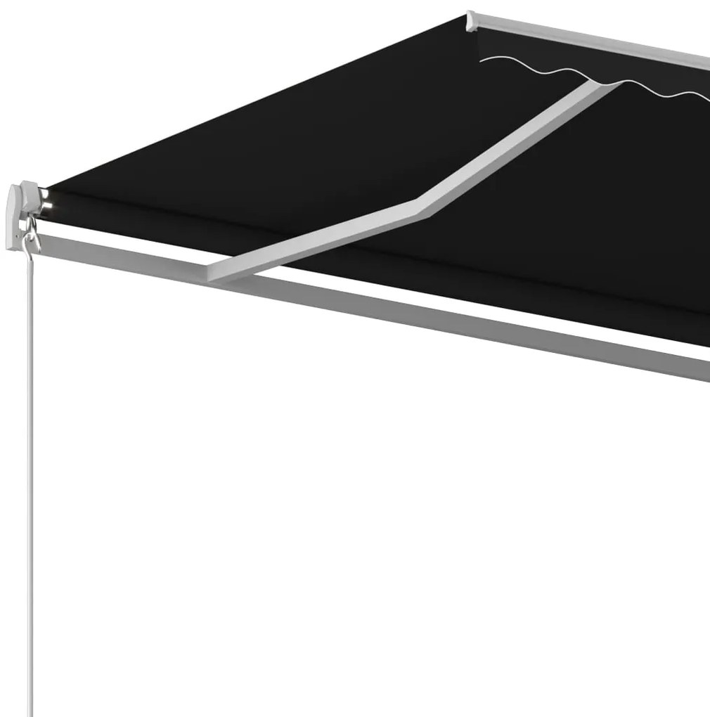 Toldo retrátil automático com postes 5x3,5 m antracite