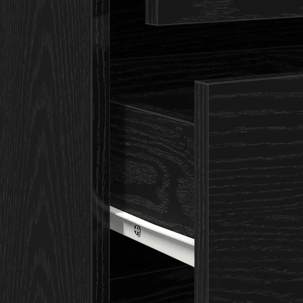 Cômoda vidaXL Preto Carvalho 60x41x76 cm Madeira Derivada