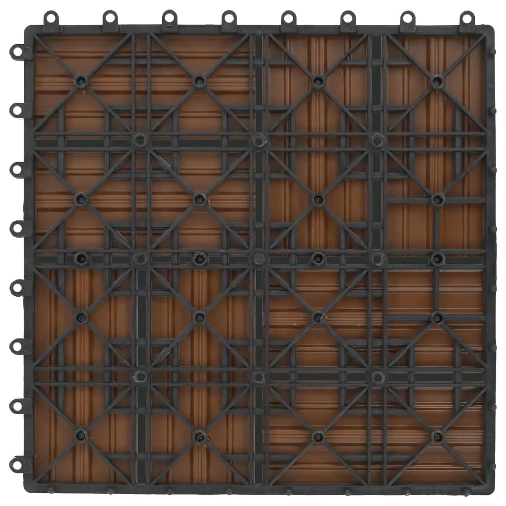 Ladrilhos de pavimento 22 pcs WPC 2m² 30x30 cm cor teca
