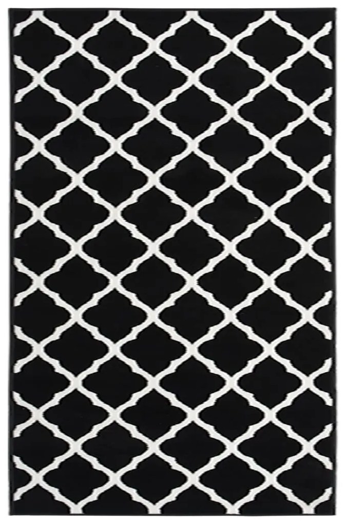 vidaXL Passadeira 100x150 cm polipropileno preto e branco
