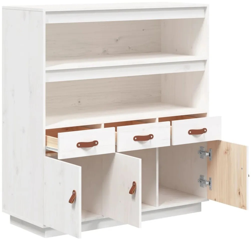 Aparador alto 100x40x108,5 cm pinho maciço branco