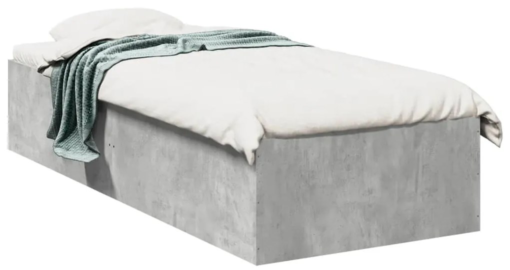 Estrutura de cama 75x190 cm derivados de madeira cinza cimento