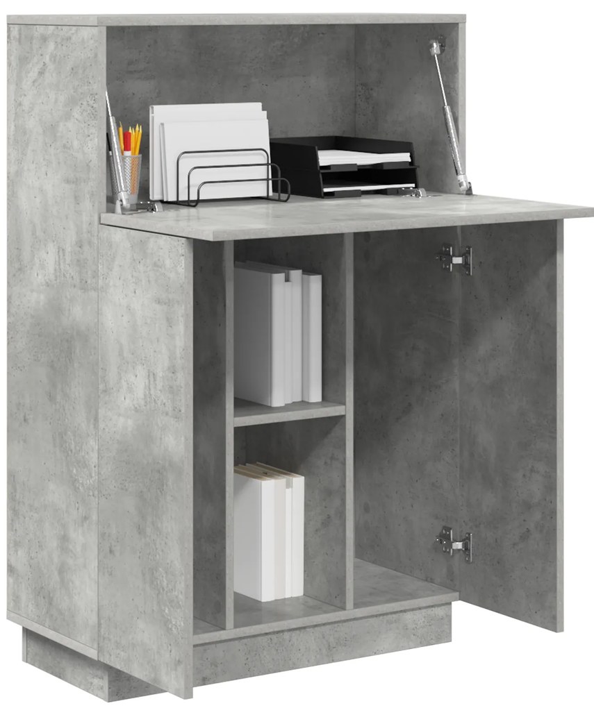 Mesa Cinza Concreto Cinza concreto Madeira engenheirada Padrão
