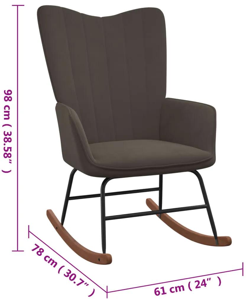 Cadeira de baloiço com banco veludo cinzento-escuro