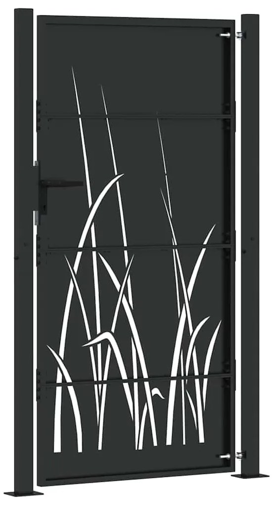 Portão de Jardim Preto 105 x 175 cm Aço com Revestimento em Pó