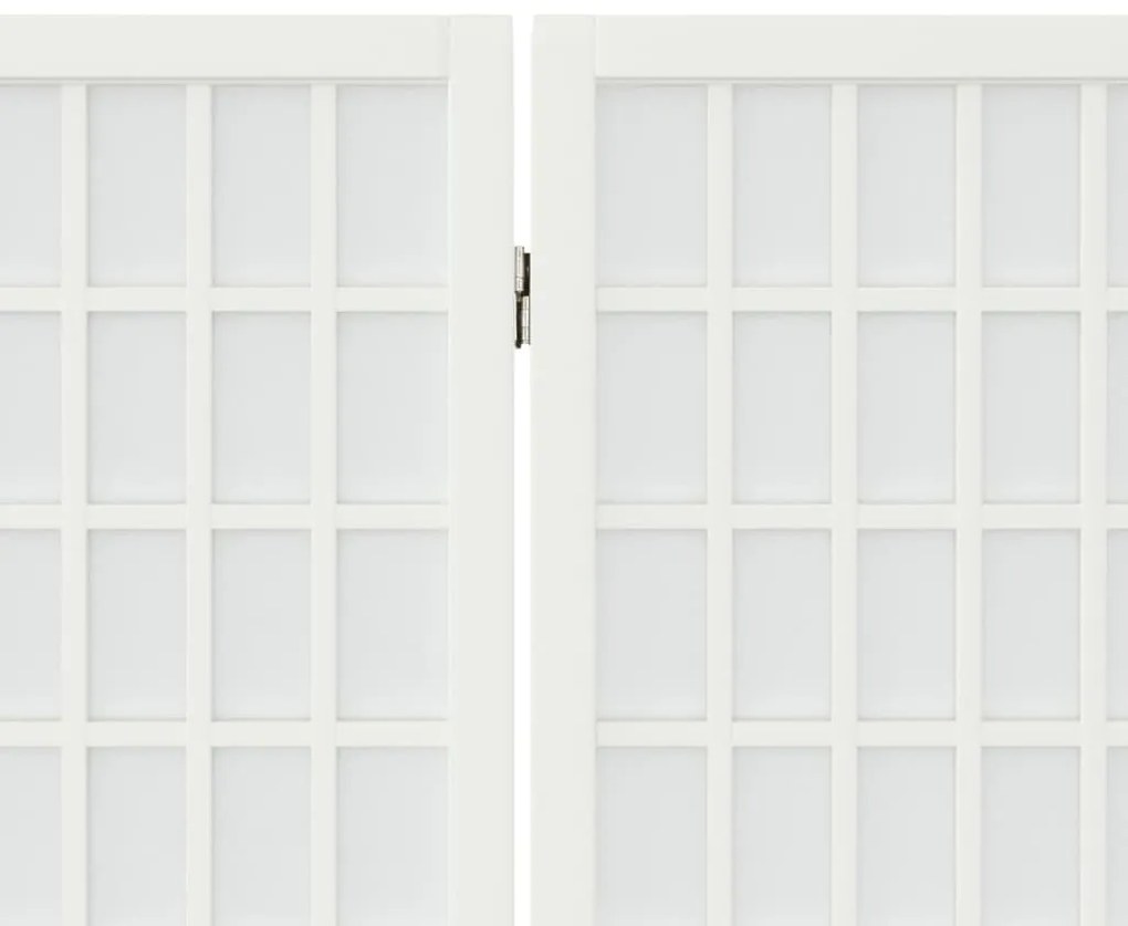 Biombo dobrável com 3 painéis estilo japonês 120x170 cm branco