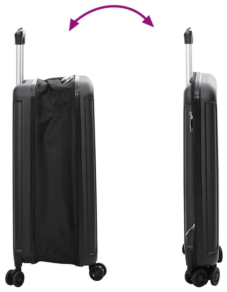 Mala Dobrável Shell Duro 20'' Preta 34x23x55,5 cm ABS