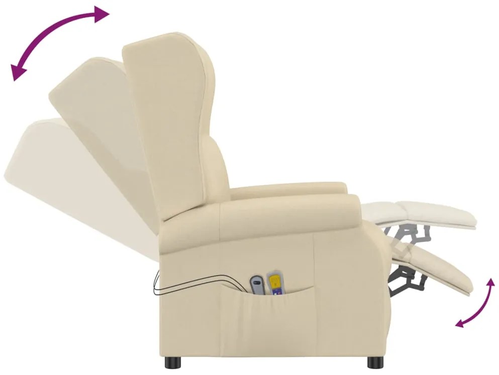 Poltrona de massagens tecido cor creme